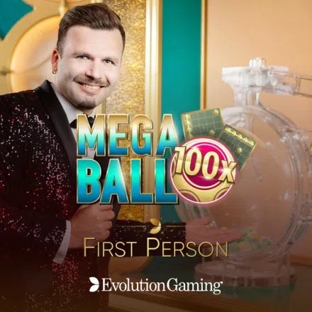 First Person Mega Ball logo by Evolution Instant Casino