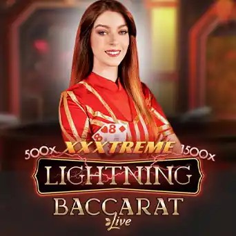 Lightning Baccarat online game logo by Evolution on instantanecasino.fr